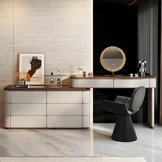 39'' Makeup Vanity with Tempered Glass Top and LED Ambient Light & Smart Mirror,Stool
