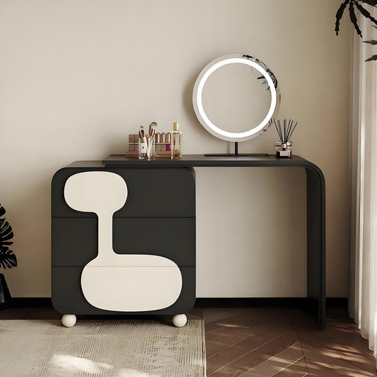 39'' Makeup Vanity Set with Smart LED Light Mirror & Stool,Baking Paint,Solid Wood