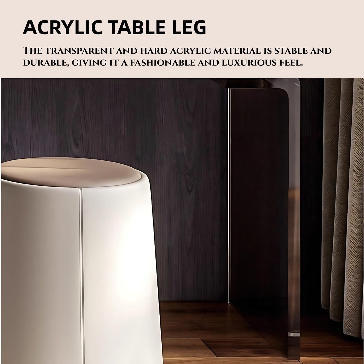 51''&63'' Vanity Set with Smart LED Lights Mirror and Acrylic Leg, Stool and Metal Strip